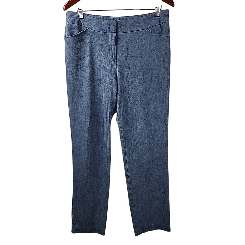 Worthington Modern Fit Blue Gray Dress Pants Womens‎ Size 10 WTMS5N002 Stretch